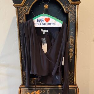 Joie Women's Deep Charcoal Wrap Blouse